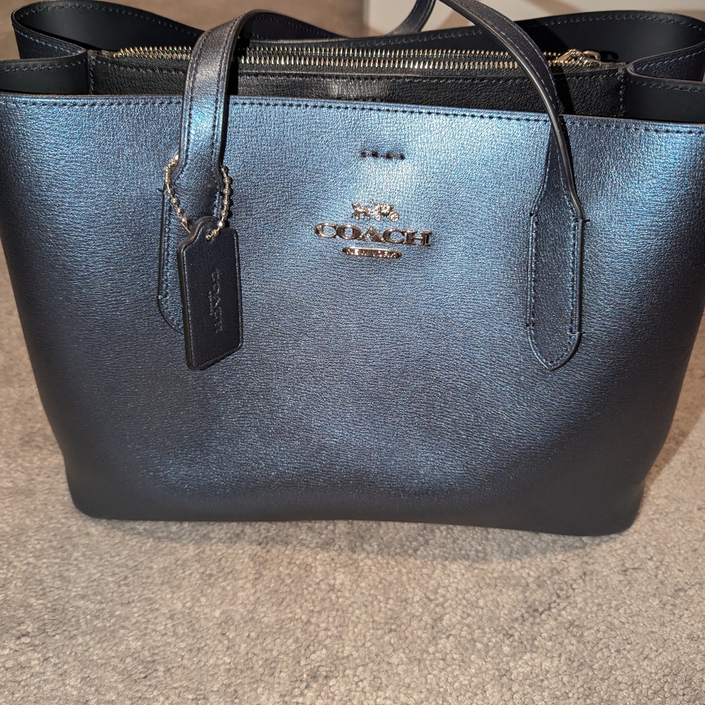 Coach Metallic Black Tote Bag